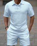 Men’s textured shirt & shorts set